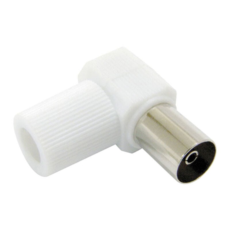 

conector tv hembra acodado blanco