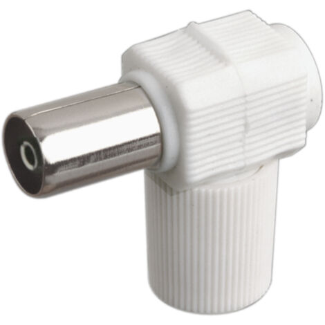 Conector TV Hembra Acodado Blanco Electro DH 10.533 8430552049950