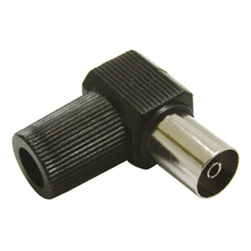 

conector tv hembra acodado negro