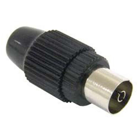 conector tv hembra recto negro