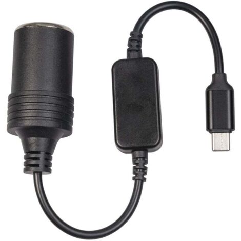 Conector USB-A a toma de encendedor de cigarrillos, cable convertidor de 12 V, convertidor de toma de coche, toma de encendedor de cigarrillos de coche para GPS E-Dog