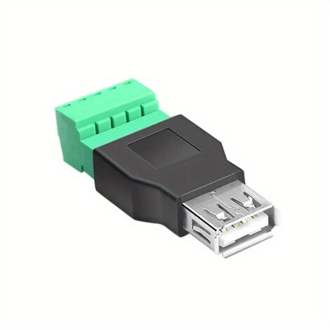 Conector USB hembra terminal de tornillo 5 pin Negro