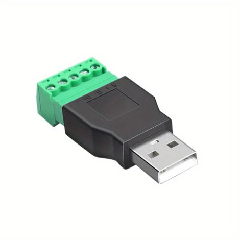 Conector USB macho terminal de tornillo 5 pin Negro