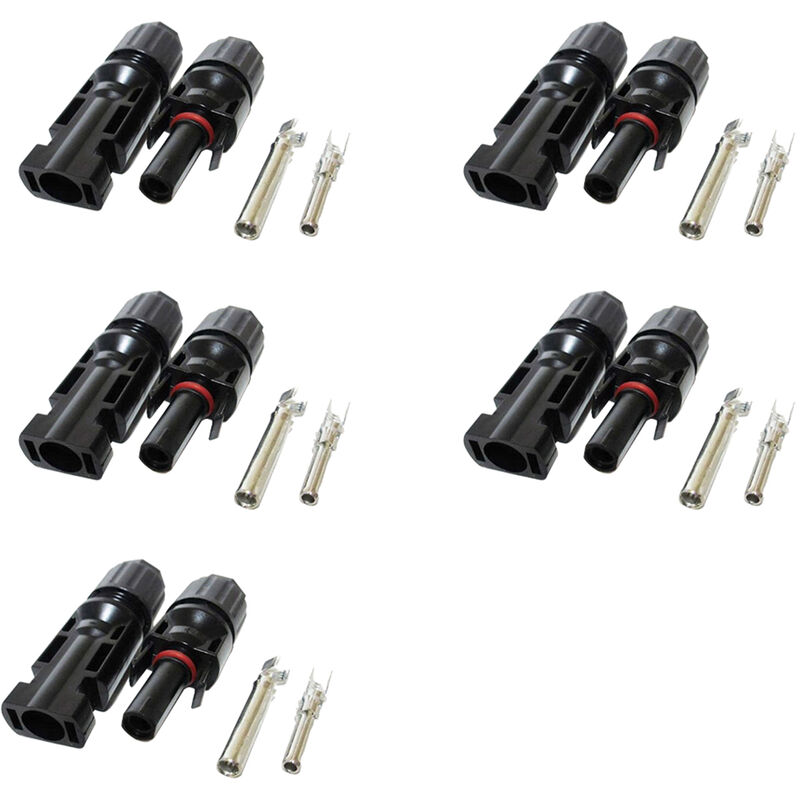 

Conectores de cable de panel solar macho / hembra Anillos de sellado dobles, para un mejor efecto impermeable IP67,A301, paquete 5