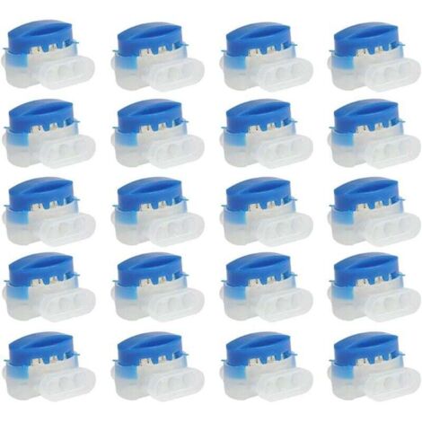 Conectores de cable de resina rellena de gel (20 piezas), bloque de terminales impermeable de 3 cables para cortacéspedes robóticos, equipos de jardinería y automóviles.
