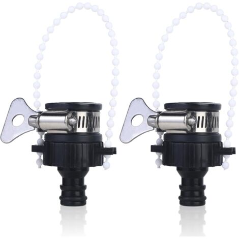 Conectores de grifo (paquete de 2) Conectores universales redondos para grifo de cocina de 20-24 mm Abrazadera de manguera ajustable de acero inoxidable