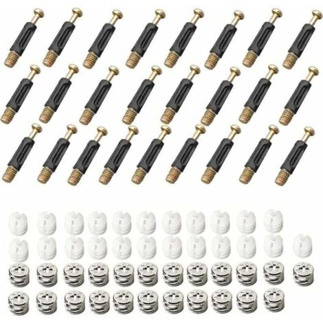 Conectores de leva de 25 piezas, conector de muebles 3 en 1, conector de leva, conector de muebles excéntrico para unir gabinetes de muebles