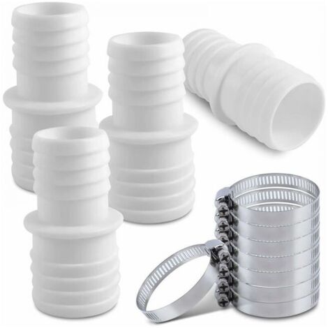 Conectores de manguera de piscina de 4 piezas, conectores de manguera con abrazaderas de manguera