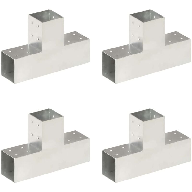 

Conectores de postes en T 4 uds metal galvanizado 81x81 mm