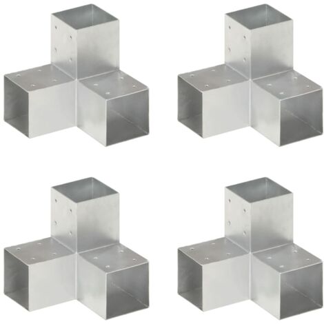 Conectores de postes en Y 4 uds metal galvanizado 91x91 mm vidaXL