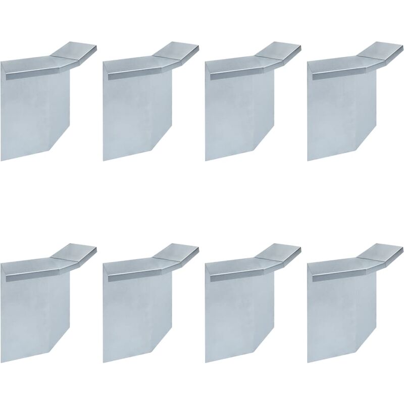 

Conectores de valla para caracoles 8 uds acero 10x10x25 cm - Plateado