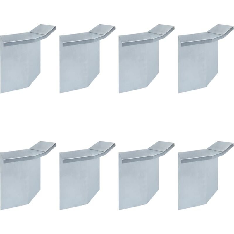 

vidaXL Conectores de valla para caracoles 8 uds acero 10x10x25 cm - Plateado
