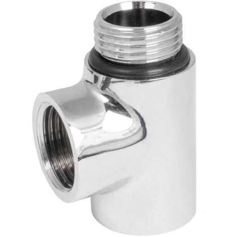 Conectores en T de latón IDMAR de 1/2" para elementos calefactores cromados