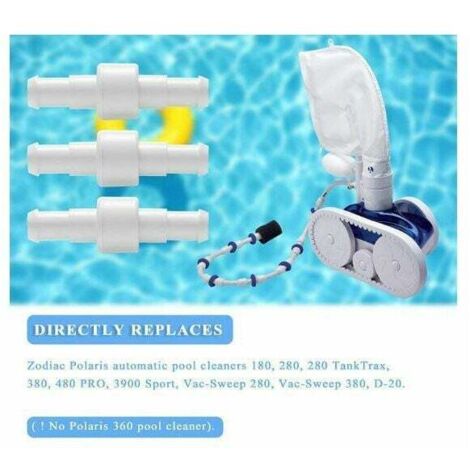 Conectores giratorios para manguera de piscina KZQ (paquete de 3) compatibles con robots de piscina Polaris 280/180/380/480/3900 A