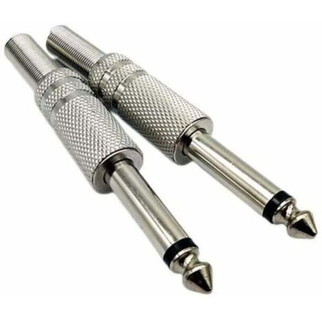 conectores jack de 6,35 mm para soldar, estéreo, macho, 100 % metal.