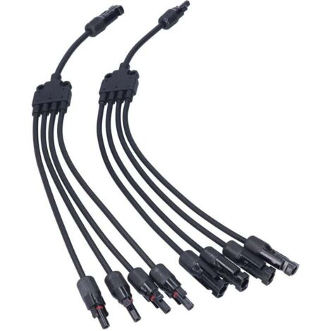 Conectores solares, conector de panel solar de 4 derivaciones tipo Y, conector paralelo, cable de extensión para panel solar, adaptador de cable fotovoltaico.