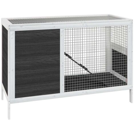 Conejera 103 x 44 x 69,5 cm madera maciza de pino gris 020041934