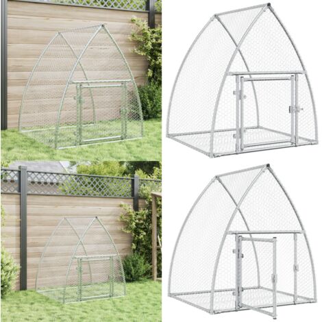 Conejera acero galvanizado plateado 100x105x120 cm - Jaula para animales - Jaula para gallinas