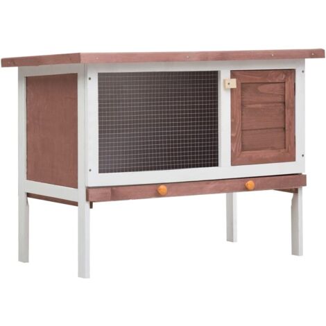 Conejera de exterior 1 nivel 90 x 45 x 65 cm madera marrón 020000584