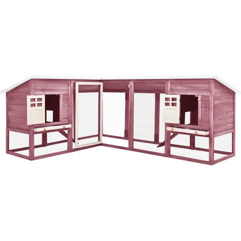 Conejera de exterior con corredor madera de abeto moca y blanco vidaXL
