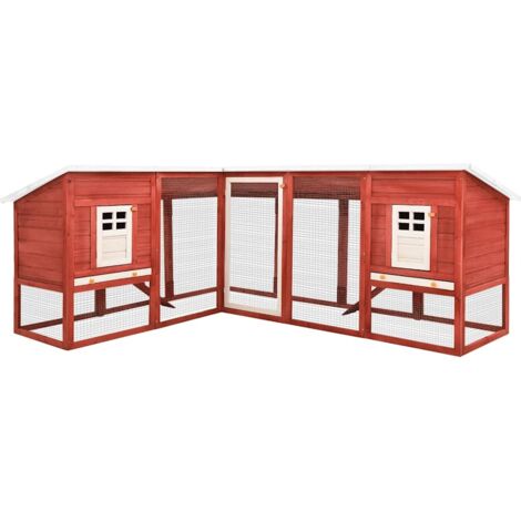 Conejera de exterior con corredor madera de abeto rojo y