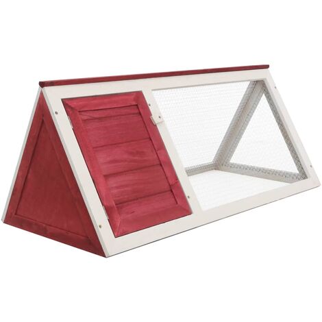 Conejera jaula de animales de madera rojo vidaXL