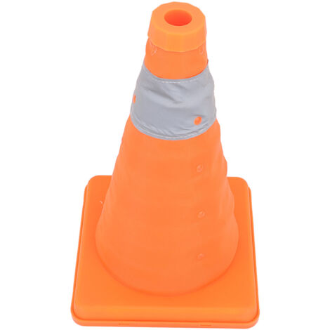 Cônes de Sécurité Routière Pliables avec Base Renforcée et Bandes Réfléchissantes, Hauteur 30cm