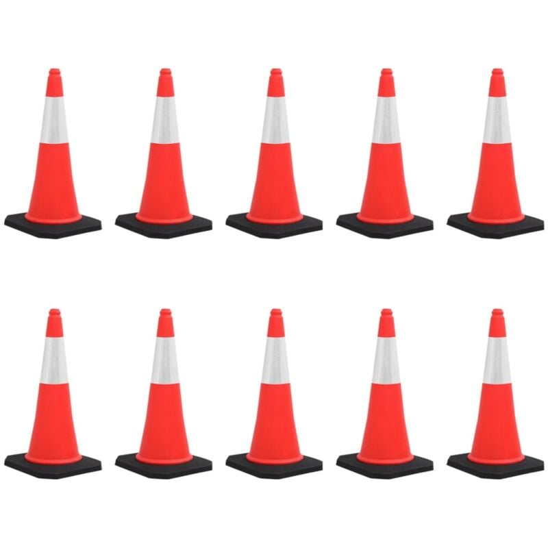 Vidaxl - Cônes de signalisation réfléchissants à base lourde 10 pcs 75cm