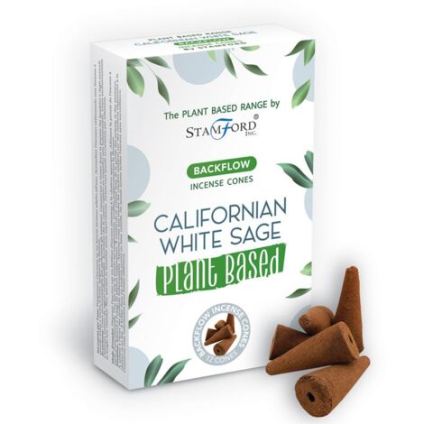Cônes d'encens à reflux à base de plantes - Sauge blanche de Californie- Vendu par 1