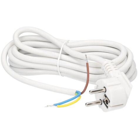 Conexión de cable de PVC sucko (3x1mm) 3 Metros 10/16A 250V Blanco