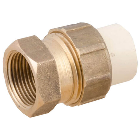 Conexión de latón IDMAR con rosca interna de plástico de 3/4", sistema de pegado - CPVC para agua caliente