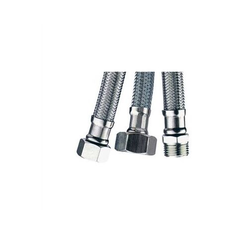 Conexion latiguillo inox h-h 1/2-3/8 25cm 14364