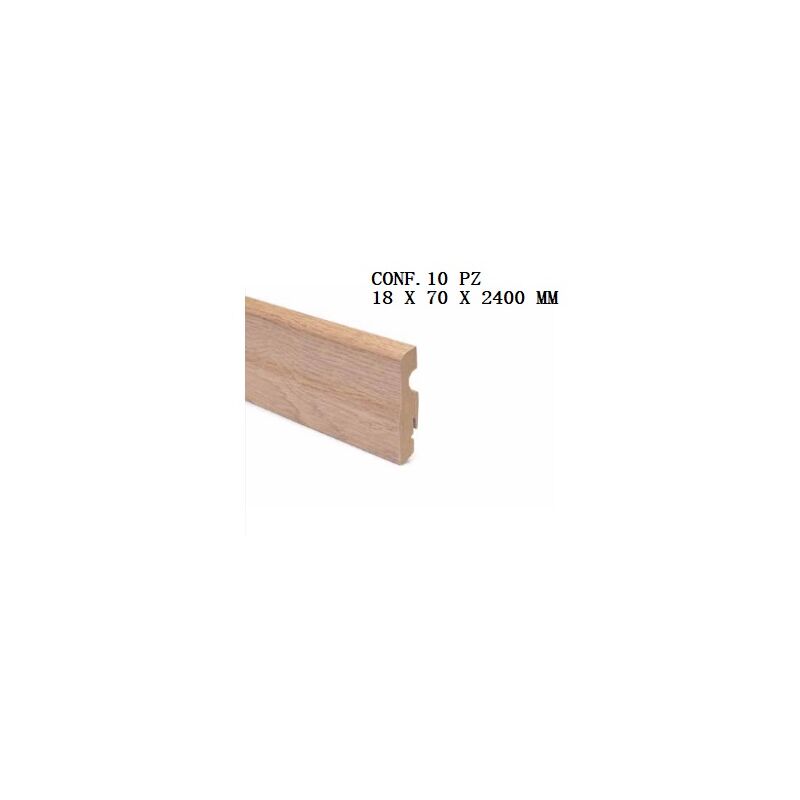 Image of Italfrom © - conf. 10 pz battiscopa passacavo sagomato mdf finitura rovere tortora 18 x 70 x 2400 mm