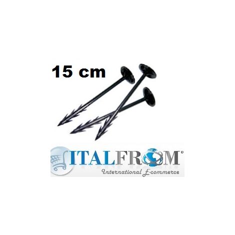 CONF. 10pz - CHIODO IN PLASTICA 15cm PER FISSAGGIO TELO PACCIAMATURA A TERRENO