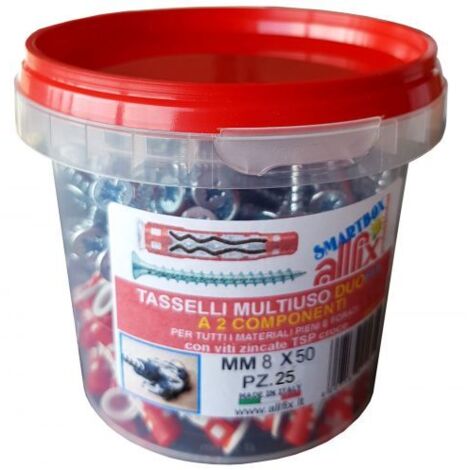 CONF. 25 TASSELLI DUO FIX C/VITE MM. 8  CF 1,0