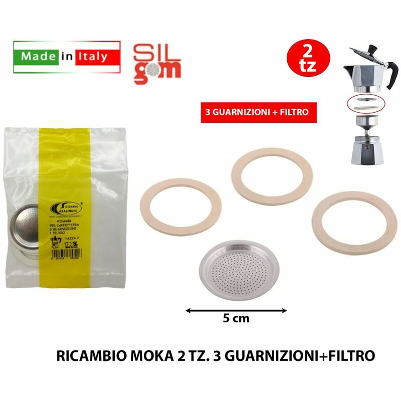 Image of Ricambio b moka 2 tz. 3 guarnizioni+filtro