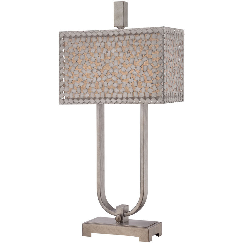 Elstead - Confetti - 2 Light Tiffany Desk Lamp Old Silver, E27
