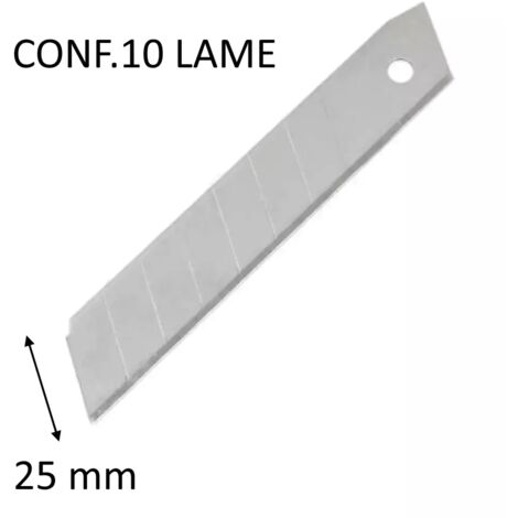 CONFEZIONE 10 LAME A SPEZZARE PER CUTTER MM 25