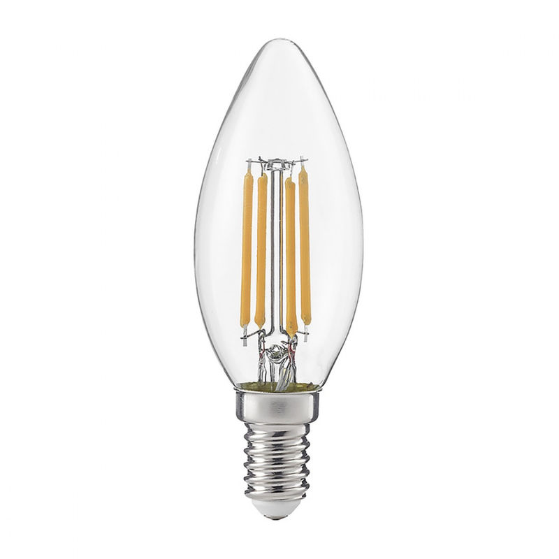 Image of Confezione 10 lampadine gea led gla270 e14 6w led 360° oliva vetro trasparente luce calda naturale, tonalità luce 2700°k (luce calda)