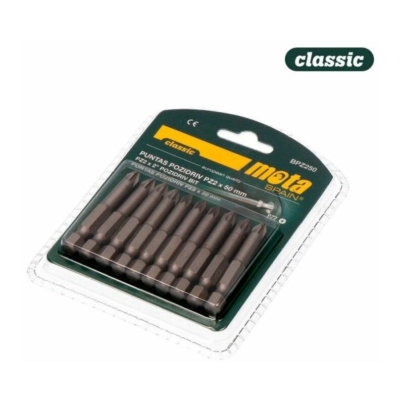 Mota - Confezione da 10 inserti pz2 x 50mm 1/4' acciaio bpz250