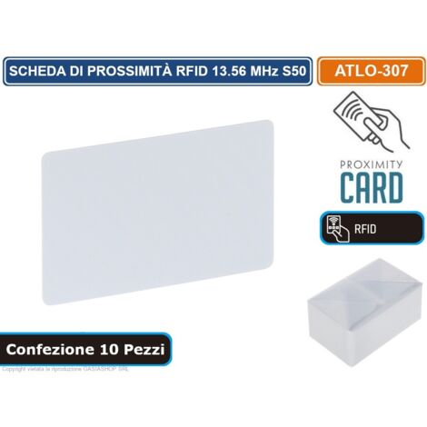 CONFEZIONE 10 SCHEDA DI PROSSIMITÀ TAG RFID BADGE APRICANCELLO INSERITORE CHIAVE ANTIFURTO