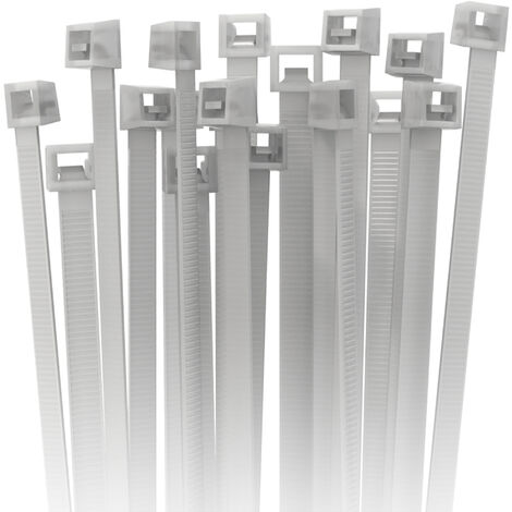 Confezione 100 Fascette Stringicavo Cablaggio Fissaggio Cavi Tubi Nylon Colore Bianco Dimensioni 200 x 3,5 mm - Diametro 4-4