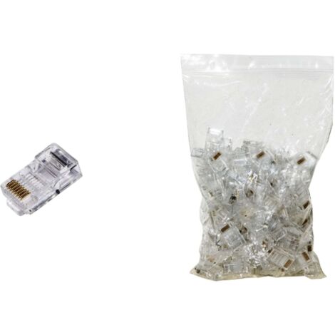 CONFEZIONE 100 PZ CONNETTORI 8 POLI PLUG RJ45 CAT.5E UTP 100PZ (LKPL85U)