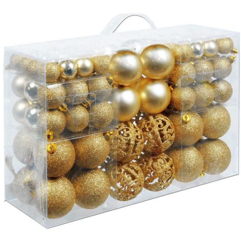 Confezione 100 x Palline Natale Colore ORO Diametro 3/4/6 cm Addobbi Natalizi