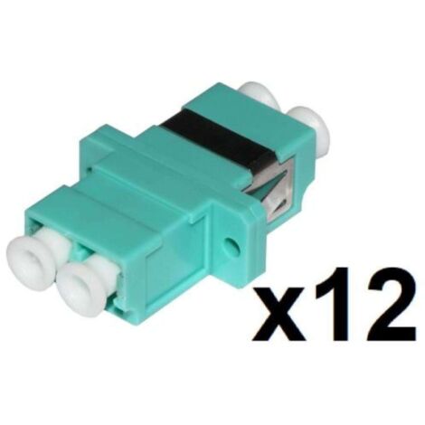 CONFEZIONE 12 ADATTATORI FIBRA OTTICA LC/LC MULTIMODE DUPLEX OM3 (LKLCD312)