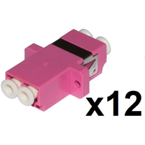 CONFEZIONE 12 ADATTATORI FIBRA OTTICA LC/LC MULTIMODE DUPLEX OM4 (LKLCD412)