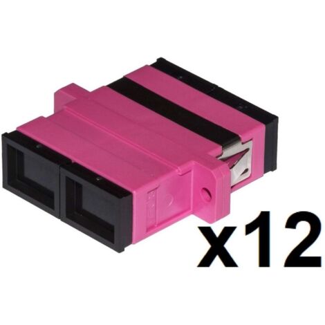 CONFEZIONE 12 ADATTATORI FIBRA OTTICA SC/SC MULTIMODE DUPLEX OM4 (LKSCD412)