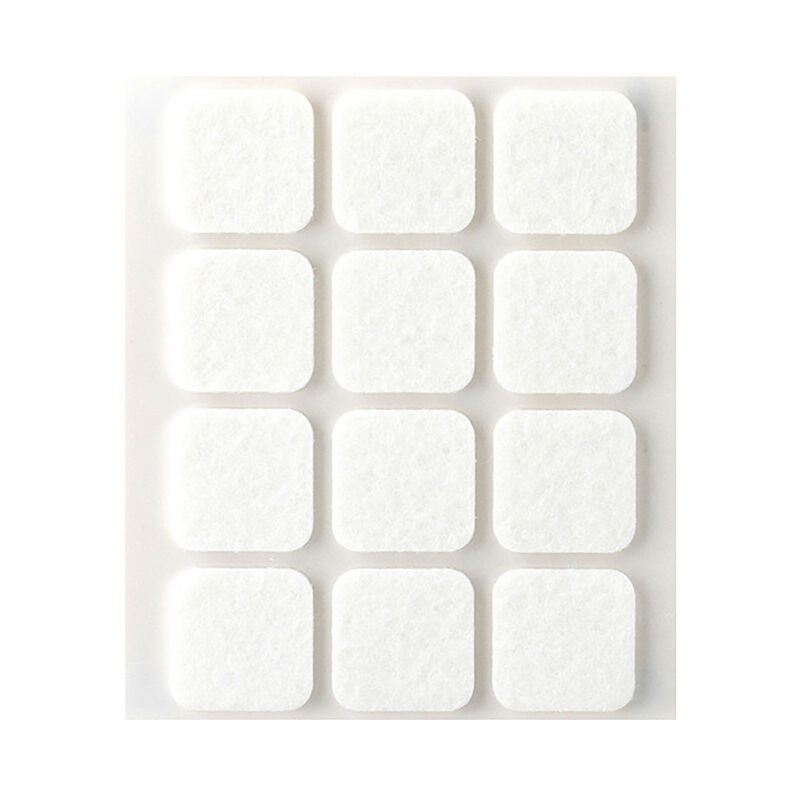 Image of Confezione da 12 feltrini adesivi sintetici bianchi 22x22mm plasfix inofix