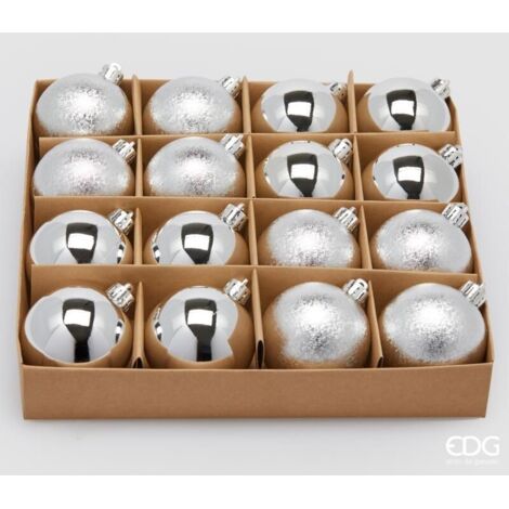 Confezione 16 Palline di natale D.6 Argento