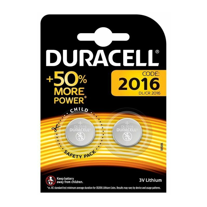 Image of Duracell - Confezione 2 batterie a bottone cr2016